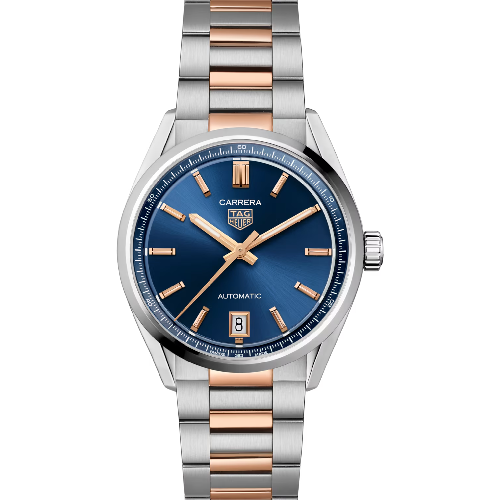 TAG Heuer Carrera Date Automatic Two Tone Stainless Steel Bracelet & 18K 5N Rose Gold