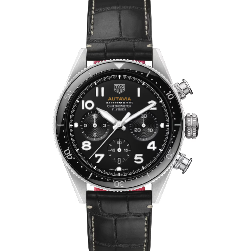 TAG Heuer Autavia Flyback Chronometer Automatic Black Leather Strap