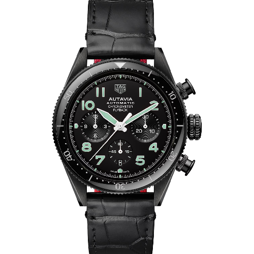 TAG Heuer Autavia Flyback Chronometer Automatic Black Leather Strap