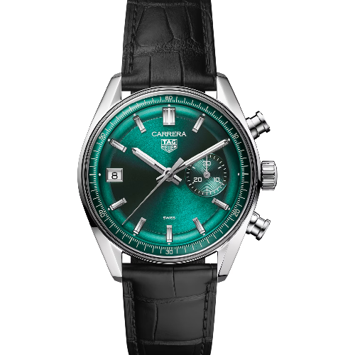 TAG Heuer Carrera Chronograph Automatic Black Leather Strap
