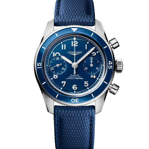Longines Spirit Pilot Flyback Chronograph Blue Rubber Strap 39.5 mm