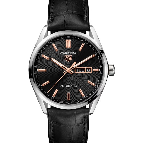 TAG Heuer Carrera Day-Date Black Leather Strap