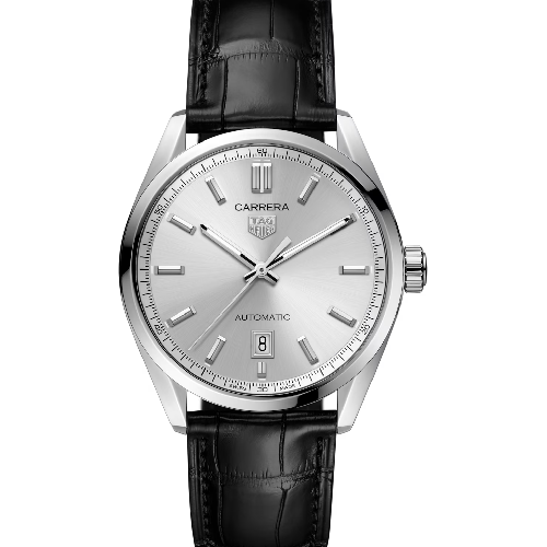 TAG Heuer Carrera Date Black Leather Strap